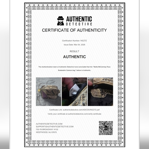 Stella McCartney Faux-Snakeskin Irredesent Camera/Crossbody (EUC)(RARE)(COA)🤍✨️ - Picture 17 of 17